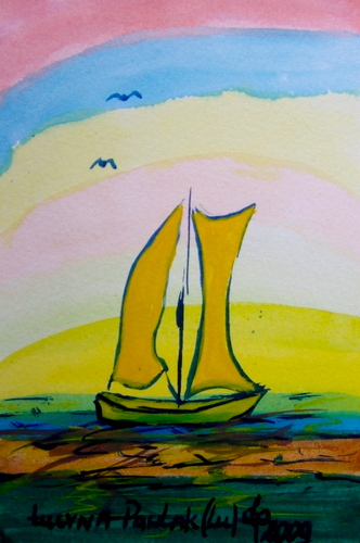 Painting: "Memory of thought", Watercolour, author: Lucyna Pawlak (Lu), 2009