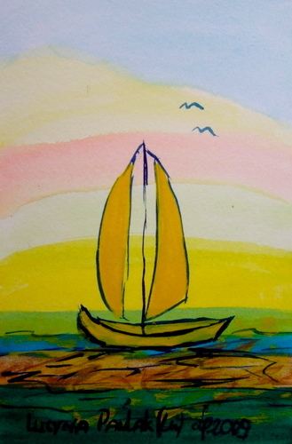 Painting: "Memory of thought 2", Watercolour, author: Lucyna Pawlak (Lu), 2009