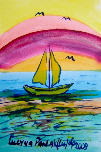 Painting: "Memory of thought 3", Watercolour, author: Lucyna Pawlak (Lu), 2009