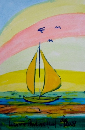 Painting: "Memory of thought 4", Watercolour, author: Lucyna Pawlak (Lu), 2009
