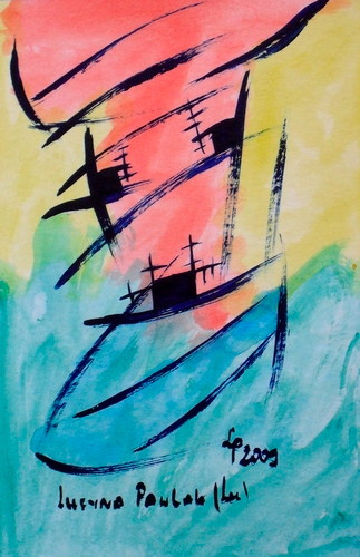 Painting: "Range 112", Watercolour, author: Lucyna Pawlak (Lu), 2009