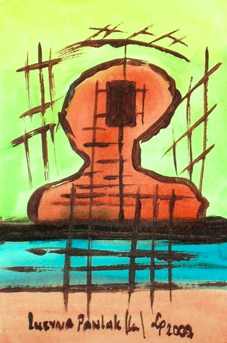 Painting: "Range 195", Watercolour, author: Lucyna Pawlak (Lu), 2009