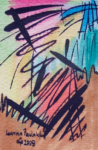 Painting: "Range 45", Watercolour, author: Lucyna Pawlak (Lu), 2009