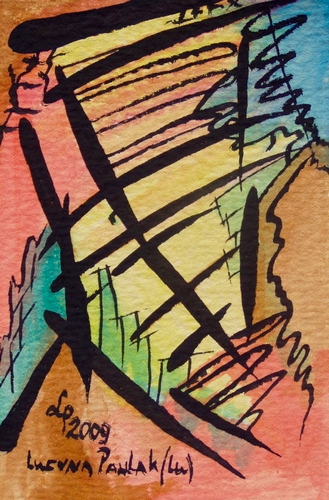 Painting: "Range 46", Watercolour, author: Lucyna Pawlak (Lu), 2009