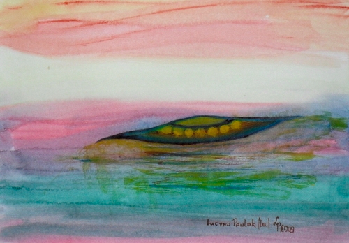 Painting: "Pea - Pisum sativum 3", Watercolour, author: Lucyna Pawlak (Lu), 2009