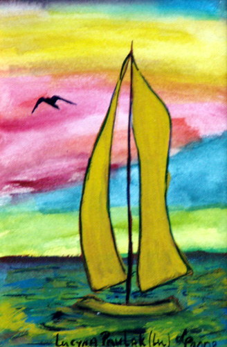 Painting: "Winter dream 17", Watercolour, author: Lucyna Pawlak (Lu), 2008