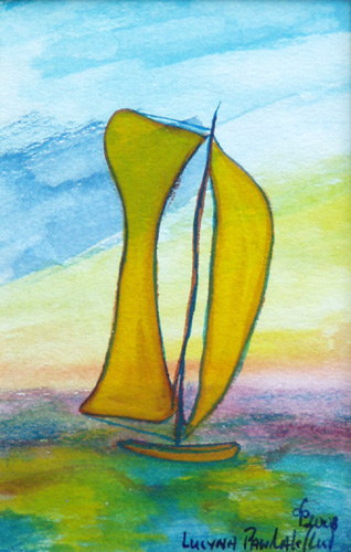 Painting: "Winter dream 18", Watercolour, author: Lucyna Pawlak (Lu), 2008