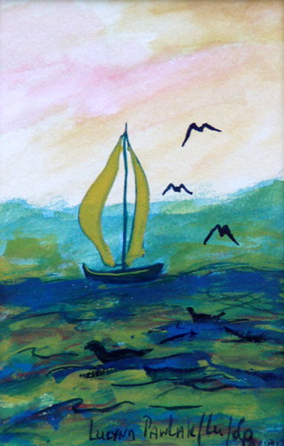 Painting: "Winter dream 20", Watercolour, author: Lucyna Pawlak (Lu), 2008