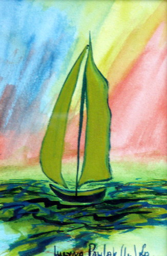 Painting: "Winter dream 21", Watercolour, author: Lucyna Pawlak (Lu), 2008