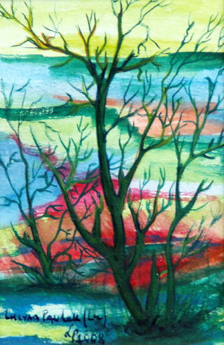 Painting: "Winter dream 22", Watercolour, author: Lucyna Pawlak (Lu), 2008