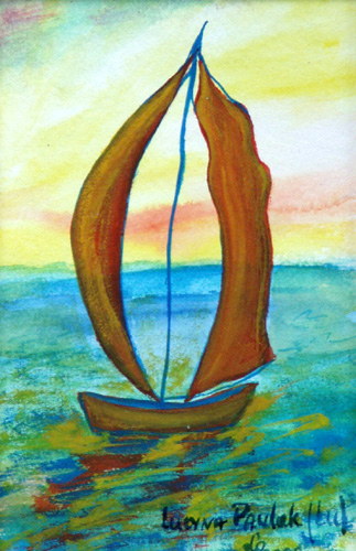 Painting: "Winter dream 23", Watercolour, author: Lucyna Pawlak (Lu), 2008