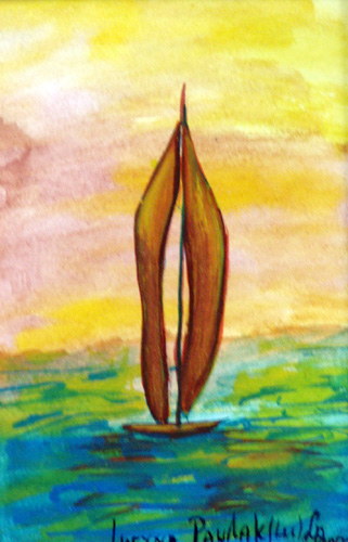 Painting: "Winter dream 24", Watercolour, author: Lucyna Pawlak (Lu), 2008