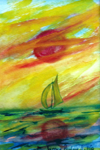 Painting: "Winter dream 25", Watercolour, author: Lucyna Pawlak (Lu), 2008