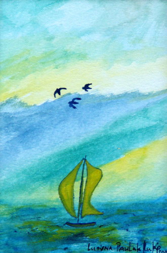 Painting: "Winter dream 26", Watercolour, author: Lucyna Pawlak (Lu), 2008