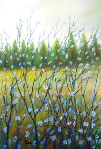 Painting: "Cornflower", Oil, author: Lucyna Pawlak (Lu), 2006