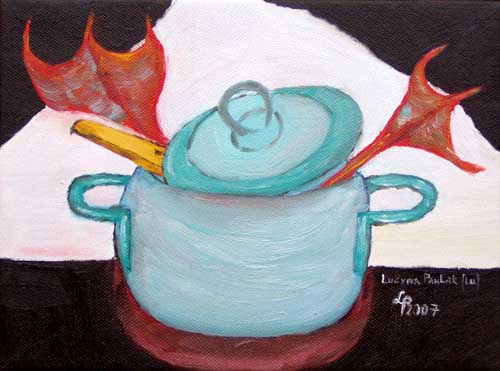 Painting: "Chap not pass up a living", Oil, author: Lucyna Pawlak (Lu), 2007