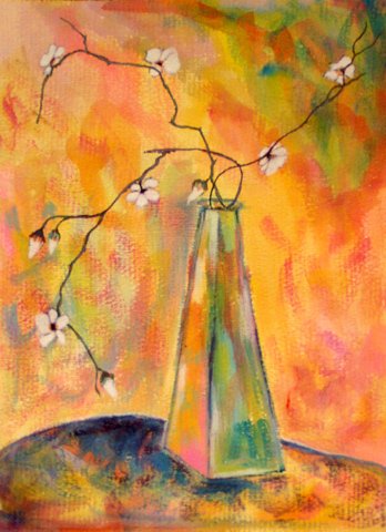 Painting: "Sprig IV", Watercolour, author: Lucyna Pawlak (Lu), 2006