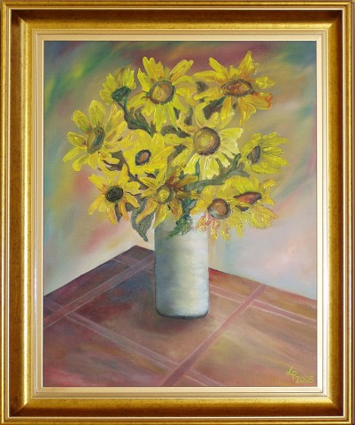 Painting: "Checkered", Oil, author: Lucyna Pawlak (Lu), 2005