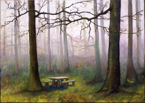 Obraz: „Cisza we mgle”, Olej, autor: Lucyna Pawlak (Lu), 2005