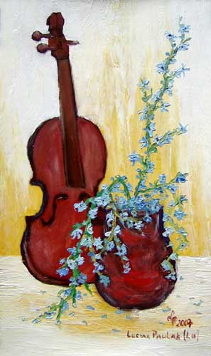 Painting: "Im in blue", Oil, author: Lucyna Pawlak (Lu), 2007