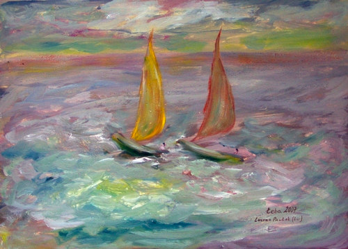Painting: "From beach 1", Oil, author: Lucyna Pawlak (Lu), 2007