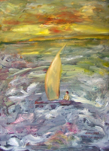 Painting: "From beach 2", Oil, author: Lucyna Pawlak (Lu), 2007