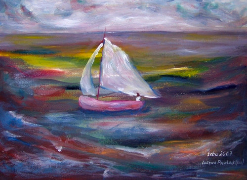Painting: "From beach 5", Oil, author: Lucyna Pawlak (Lu), 2007