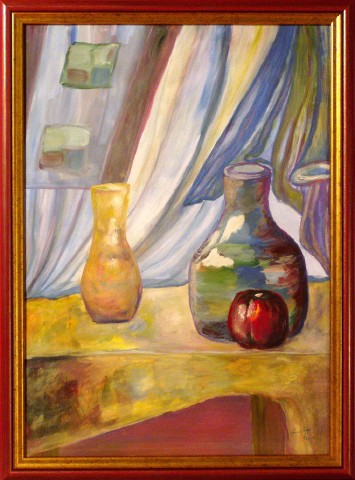 Obraz: „W błękicie”, Tempera, autor: Lucyna Pawlak (Lu), 2005
