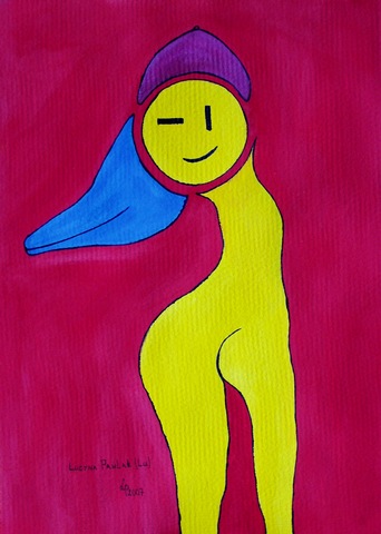 Obraz: "Wisienka", Tempera, autor: Lucyna Pawlak (Lu), 2007
