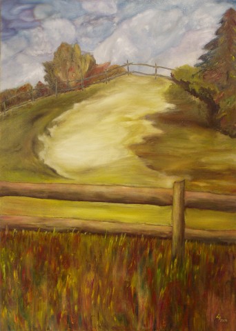 Painting: "Farm", Oil, author: Lucyna Pawlak (Lu), 2004